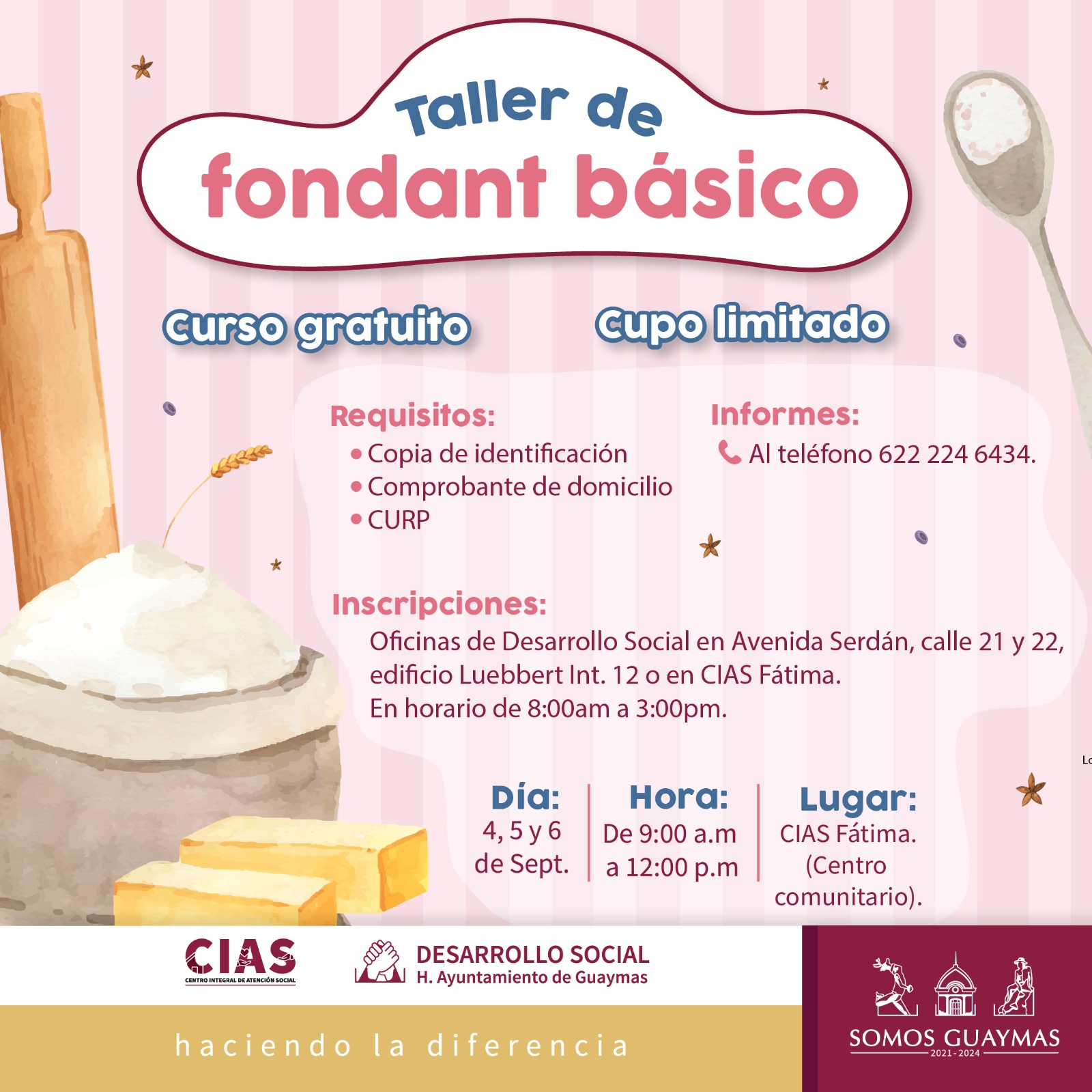 Invita Desarrollo Social a participar en Taller de fondant básico