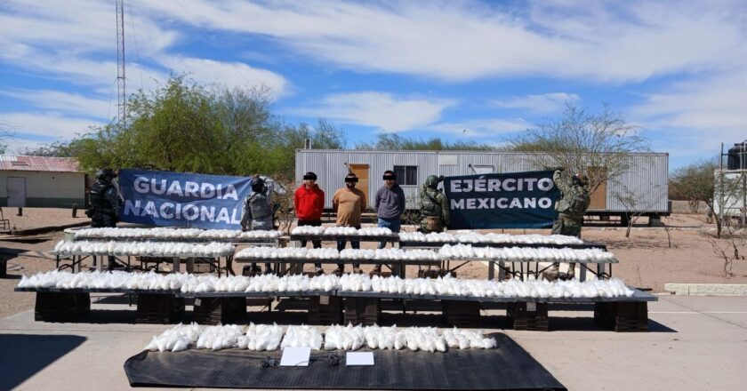 Mesa Estatal de Seguridad asegura más de media tonelada de droga en operativo conjunto en San Luis Río Colorado