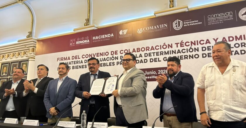 Fortalece Gobierno de Sonora transparencia y administración del patrimonio público con convenio de valuación de inmuebles