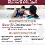 El Gobierno del Estado de Sonora, la Secretaría de Salud, la Secretaría de Marina en coordinación con el Ayuntamiento de Guaymas realizará la actividad “Atención médica de primer contacto en lugares de difícil acceso”.